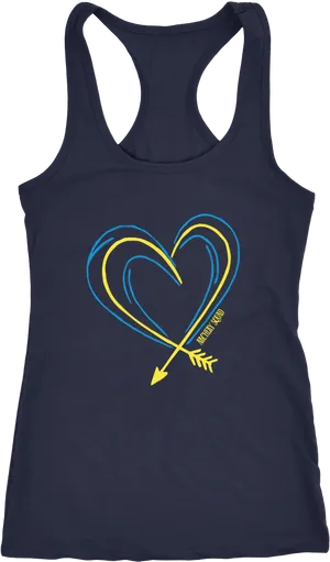 Heart Arrow Tank Top PNG Image