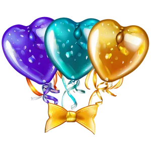 Heart Balloon With Ribbon Png Xwr PNG Image