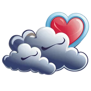 Heart Cloud Cartoon Png Qgl PNG Image