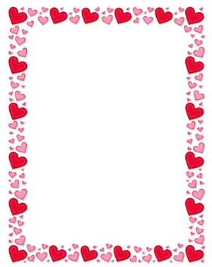 Heart Embellished Fancy Border PNG Image