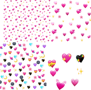 Heart Emoji Pattern Background PNG Image