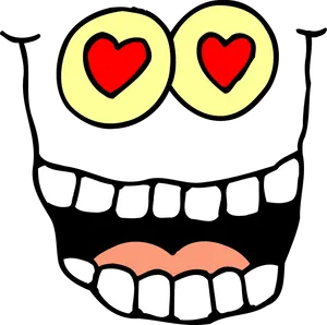 Heart Eyed Smiley Face Graphic PNG Image