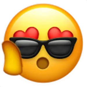 Heart Eyes Emoji With Sunglasses PNG Image