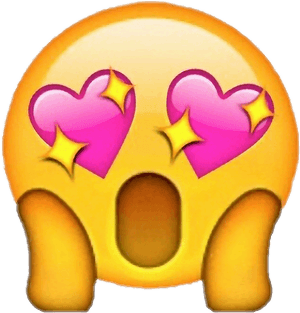 Heart Eyes Emoji Wow PNG image with transparent background