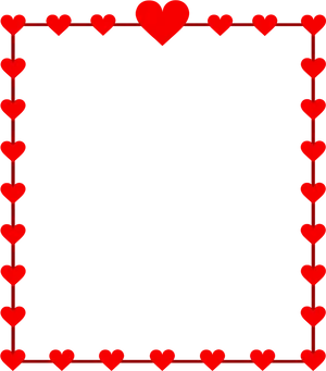 Heart Frame Border Design PNG Image