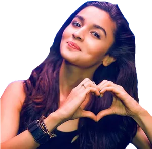 Heart Gesture Woman Smile PNG Image