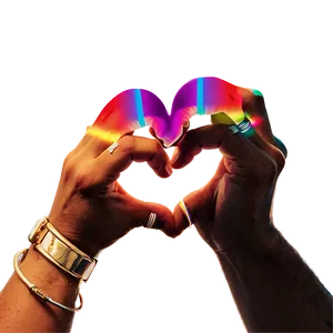 Heart Hands Rainbow Filter Png Rvb PNG Image