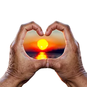 Heart Hands Sunset Png Bnv PNG Image