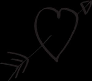 Hand Drawn Love Heart Arrow, HD Png Download PNG