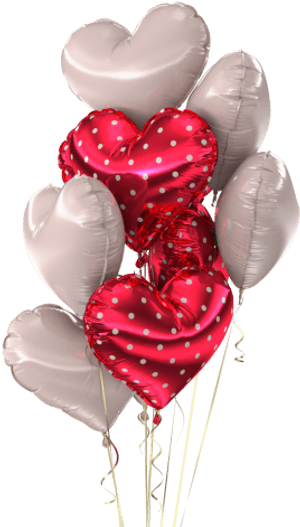 Bunch Of Balloons Royalty-free 3d Model - Heart, HD Png Download PNG image with transparent background