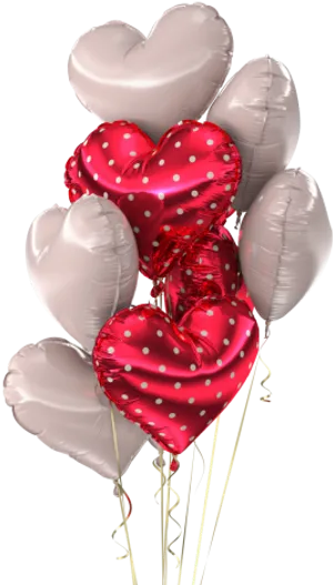 Heart Shaped Balloons Bunch PNG Image