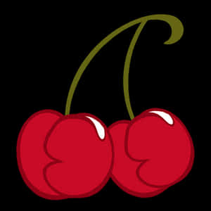 Heart Shaped Cherries Graphic PNG image with transparent background