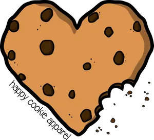 Heart Shaped Chocolate Chip Cookie PNG Image