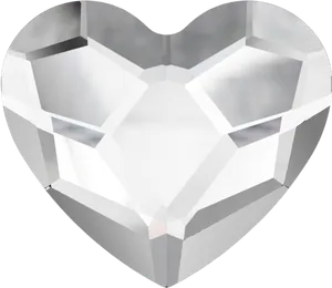 Heart Shaped Crystal Facet Design PNG Image