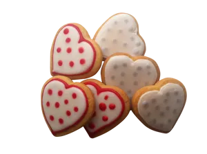 Heart Shaped Decorated Cookies PNG Image