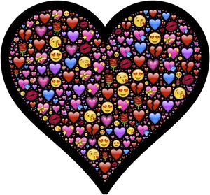 Heart Shaped Emoji Collage PNG Image