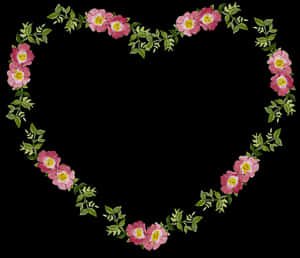 Heart Shaped Floral Frame PNG image with transparent background