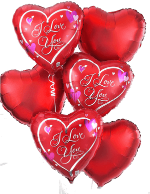 Heart Shaped Love Balloons PNG image with transparent background