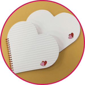 Heart Shaped Lined And Sketch Paper - Heart Shaped Notebook Png, Transparent Png PNG image with transparent background