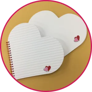 Heart Shaped Notebook Paper PNG Image