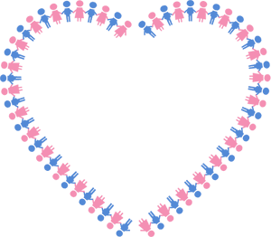 Heart Border Image - Holding Hands Border Design, HD Png Download PNG