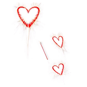 Heart-shaped Sparklers Romance Png 06242024 PNG Image