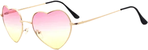 Heart Shaped Sunglasses Gradient Lens PNG Image