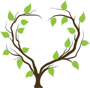 Tree Heart Branch Clip Art - Tree In Shape Of Heart, HD Png Download PNG
