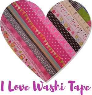 Heart Shaped Washi Tape Collection PNG Image