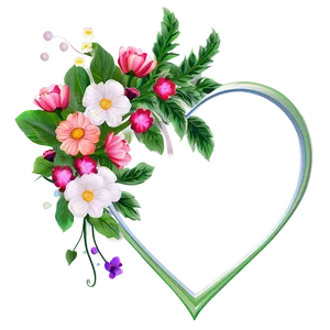 Heart With Flowers Transparent Png Aoj67 PNG Image