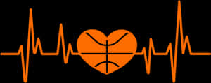 Heartbeat Electrocardiogramwith Basketball PNG image with transparent background