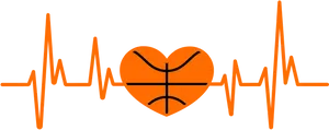 Heartbeat Electrocardiogramwith Basketball PNG Image