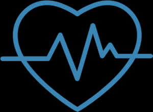 Heartbeat Icon Blue Outline PNG image with transparent background