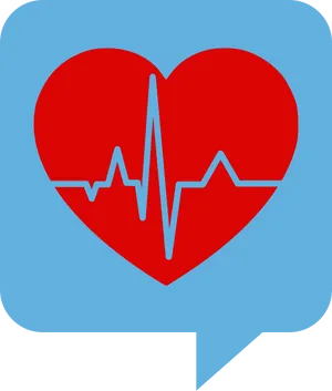 Heartbeat Iconin Speech Bubble PNG Image