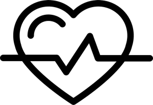 Heartbeat In Heart Outline PNG Image