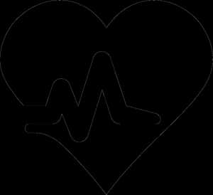 Heartbeat In Heart Outline PNG image with transparent background