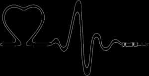 Heartbeat Line Audio Cable Concept PNG image with transparent background