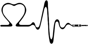 Heartbeat Line Audio Cable Concept PNG Image