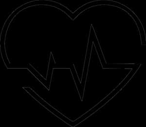Heartbeat Silhouette Outline PNG image with transparent background