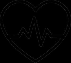 Heartbeat Silhouette Outline PNG image with transparent background