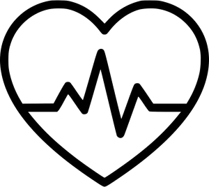 Heartbeat Silhouette Outline PNG Image