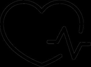 Heartbeat Symbol Outline PNG image with transparent background