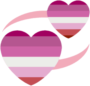 Hearts Lesbian Discord Emoji - Lesbian Heart Emoji Discord PNG image with transparent background