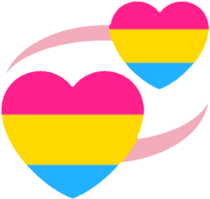 Hearts Pansexual Discord Emoji - Pride Emojis Discord PNG image with transparent background
