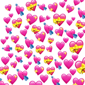 Heartsand Arrows Pattern PNG Image