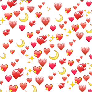 Heartsand Moons Pattern PNG Image