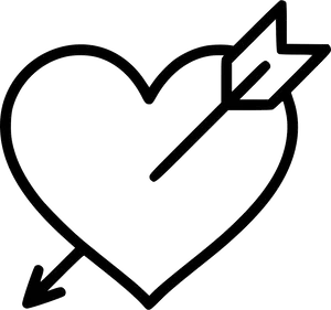 Heartwith Arrow Outline PNG Image