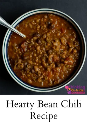 Hearty Bean Chili Recipe PNG Image