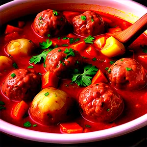 Hearty Meatball Stew Png 06242024 PNG Image