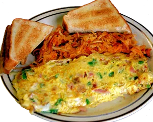 Hearty Omelette Breakfast PNG Image